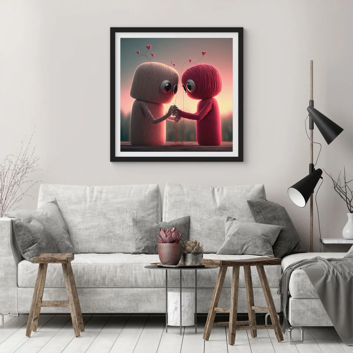 Affiche dans un cadre noir - Poster - Tout le monde a le droit d'aimer - 30x30 cm