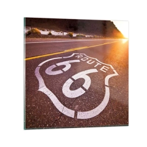 Impression sur verre - Image sur verre - Célèbre Route 66 - 30x30 cm