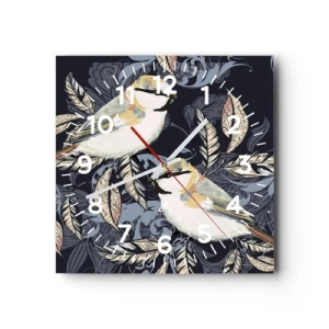 Horloge murale - Pendule murale - Babillement jaune et bleu - 30x30 cm