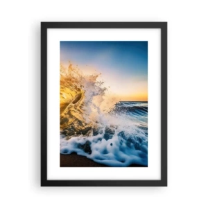 Affiche dans un cadre noir - Poster - S'amuser dans le sable - 30x40 cm