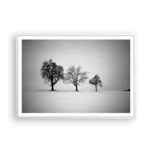 Affiche dans un cadre blanc - Poster - A quoi rêvent-ils? - 100x70 cm