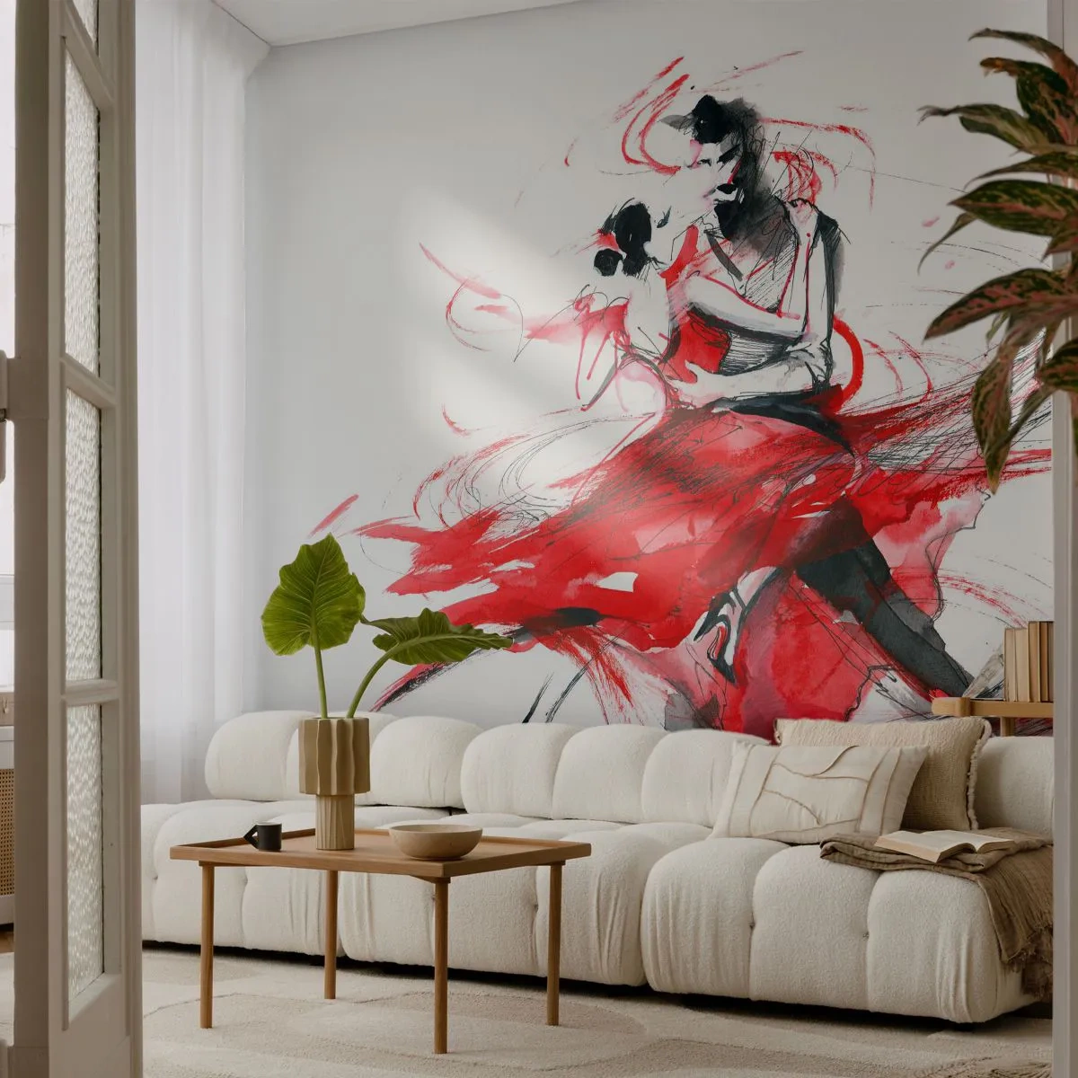 Papier Peint Autocollant Deluxe Sticker - Tango - le rythme de la passion - Abstraction, Danse, Danseur - 250x175 cm