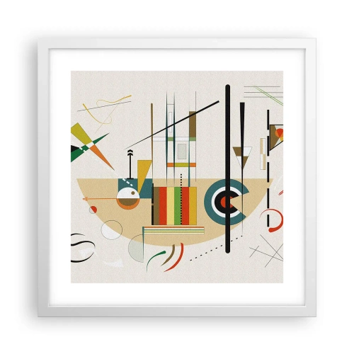 Affiche dans un cadre blanc - Poster - Et le monde s’amuse - 40x40 cm