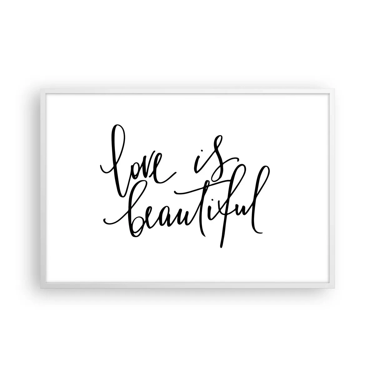 Affiche dans un cadre blanc - Poster - Lire et répéter - 91x61 cm