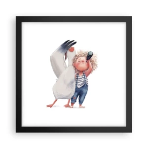 Affiche dans un cadre noir - Poster - Plan de grand voyage - 30x30 cm