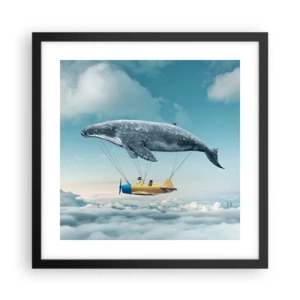 Affiche dans un cadre noir - Poster - Pourquoi pas? - 40x40 cm