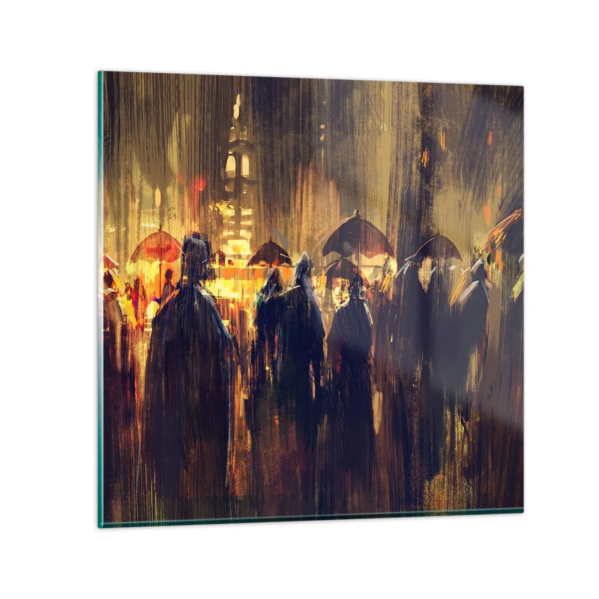 Impression sur verre - Image sur verre - Adeptes de la pluie - 30x30 cm