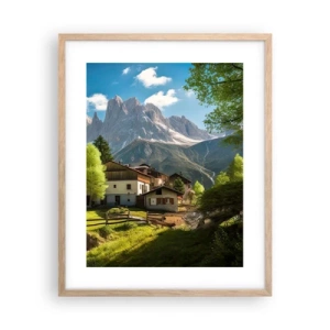 Affiche dans un chêne clair - Poster - Idylle alpine - 40x50 cm