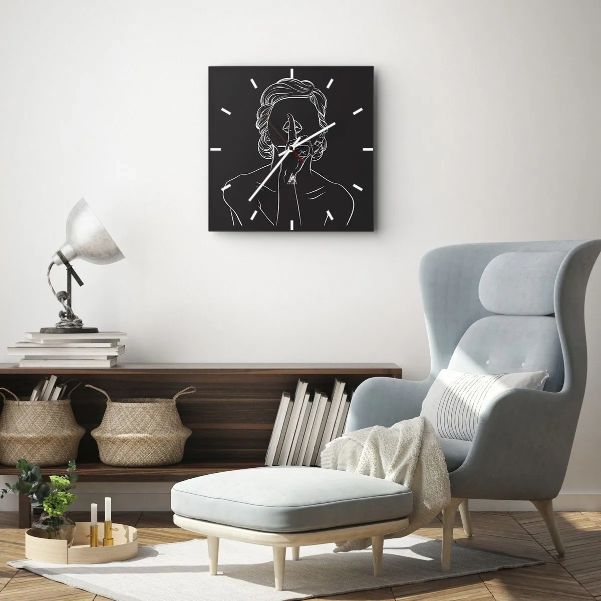 Horloge murale - Pendule murale - La beauté s'épanouit en silence - 30x30 cm