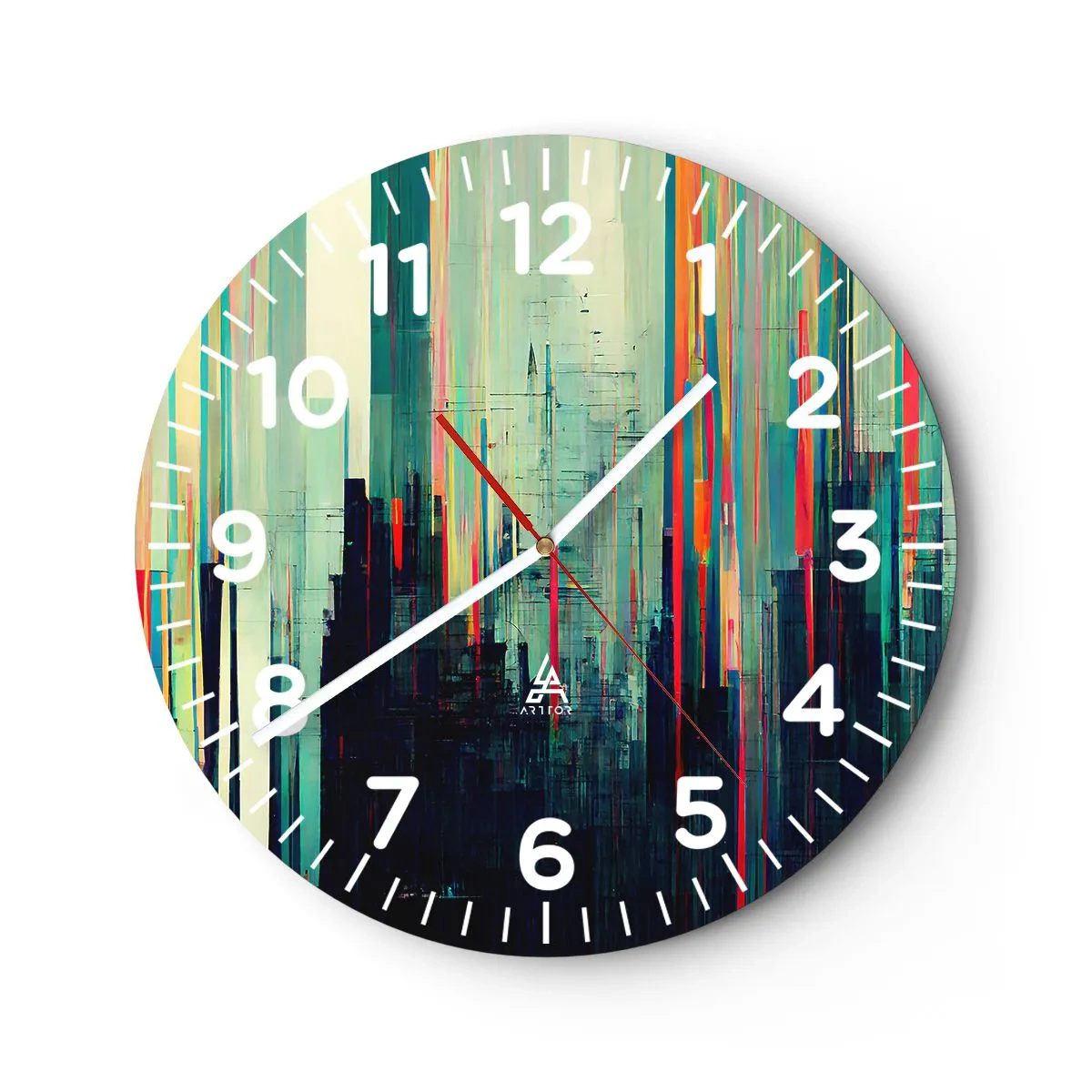 Horloge murale - Pendule murale - Ville futuriste - 40x40 cm