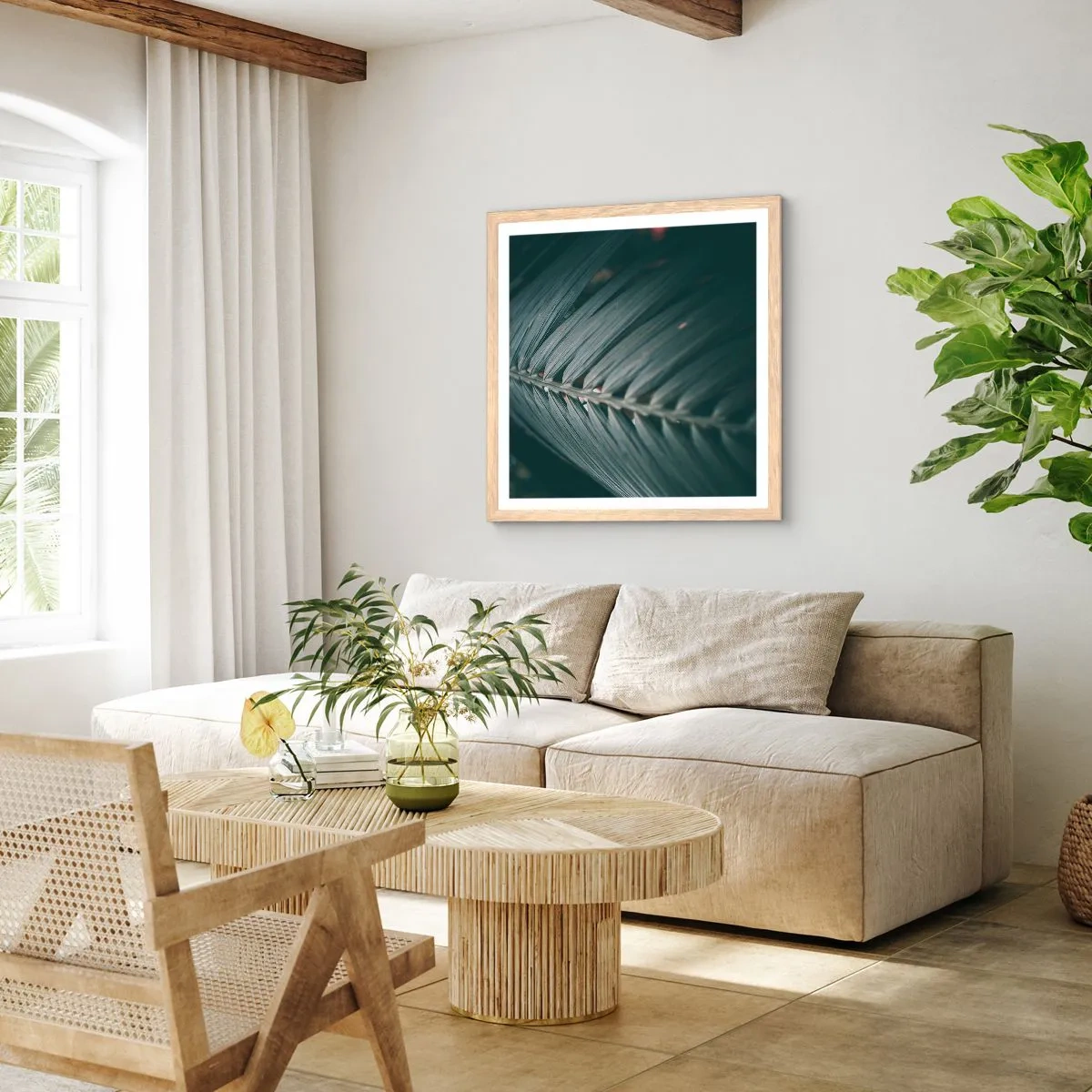 Affiche dans un chêne clair - Poster - Précision de la nature - 60x60 cm