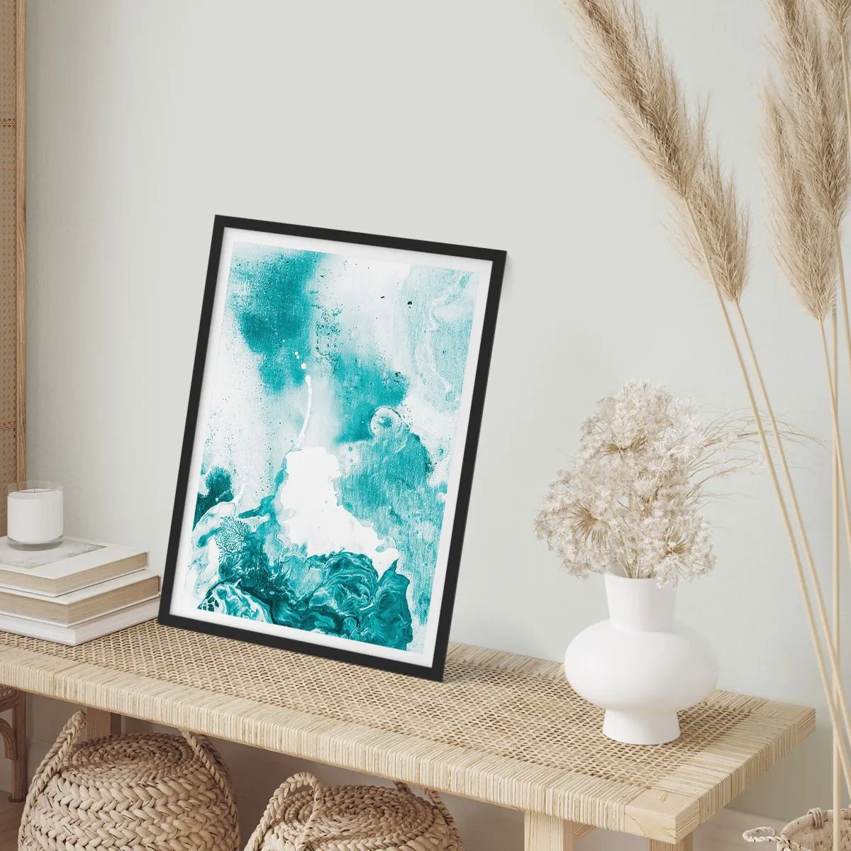 Affiche dans un cadre noir - Poster - Marécage bleu - 30x40 cm