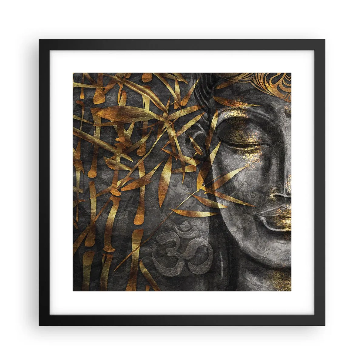 Affiche dans un cadre noir - Poster - Ressentir le calme - 40x40 cm