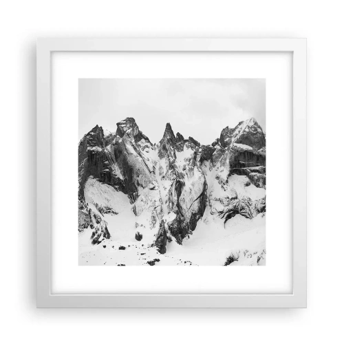Affiche dans un cadre blanc - Poster - Crête dangereuse de granit - 30x30 cm
