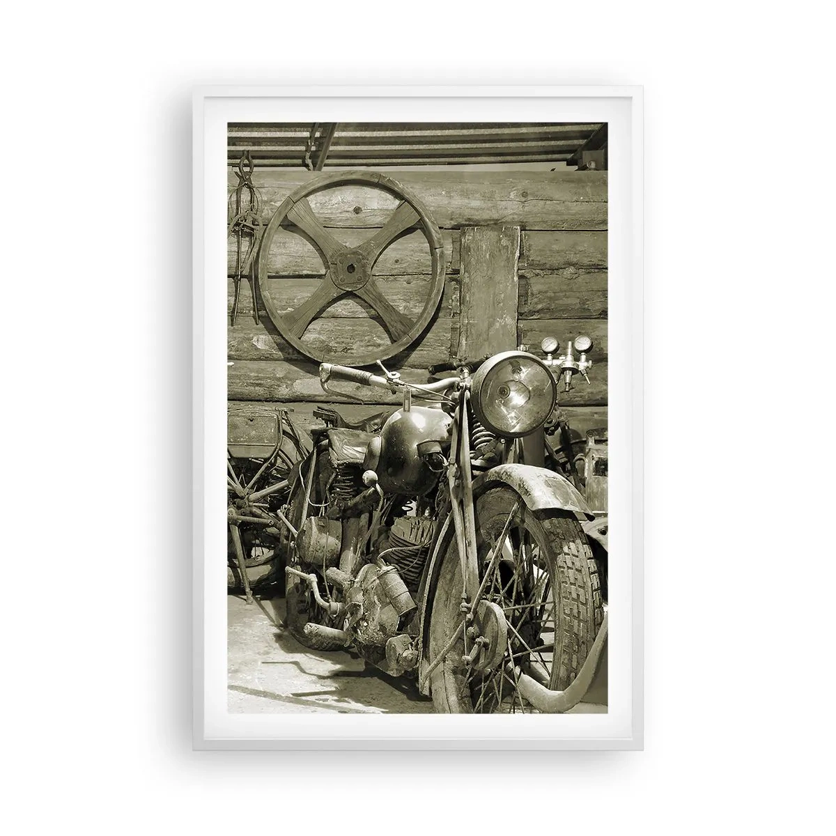 Affiche dans un cadre blanc - Poster - Dans le hangar de l'oncle Władek - 61x91 cm