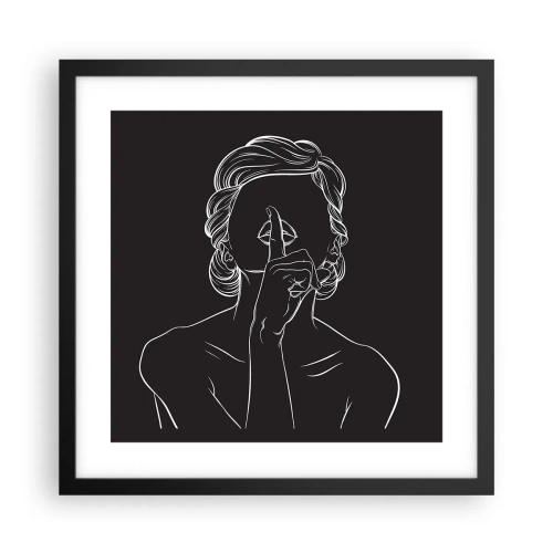 Affiche dans un cadre noir - Poster - La beauté s'épanouit en silence - 40x40 cm