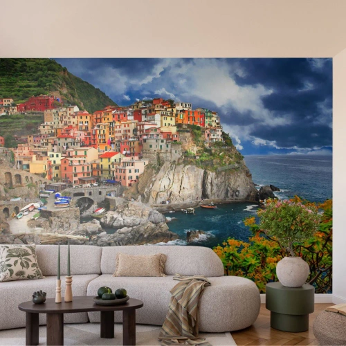 Papier Peint Autocollant Deluxe Sticker - Un groupe embrassant les rochers - Paysage, Architecture, Italie - 250x175 cm