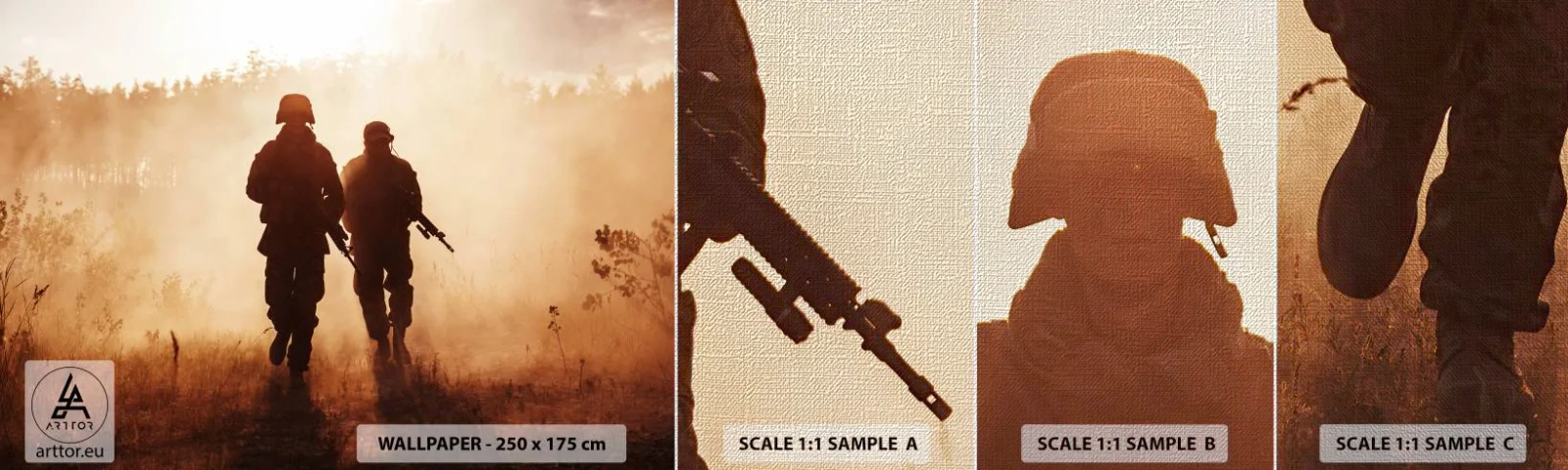 Échantillon de Papier Peint Premium Canvas - Call of Duty - Soldat, Fusil, Militaire - 100x30 cm