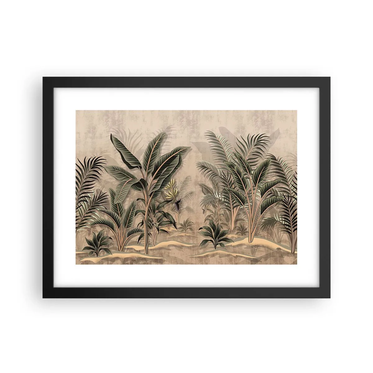 Affiche dans un cadre noir - Poster - Une gravure de style colonial - 40x30 cm