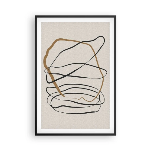 Affiche dans un cadre noir - Poster - Composition – danse en boucle - 61x91 cm