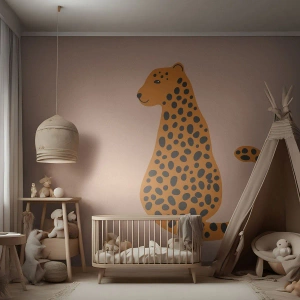Papier Peint Photo Premium Canvas - La panthère est un motif à la mode - Pour les enfants, Panthère, Animaux - 200x140 cm