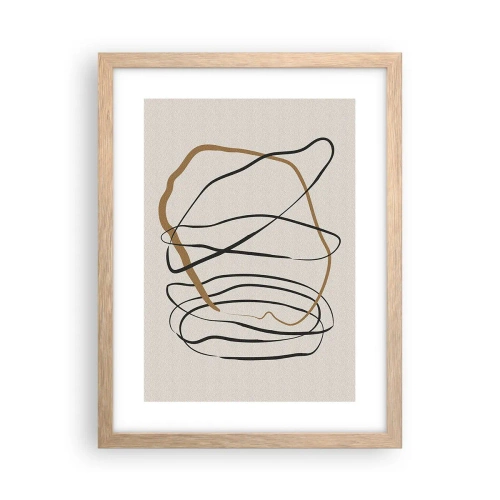 Affiche dans un chêne clair - Poster - Composition – danse en boucle - 30x40 cm