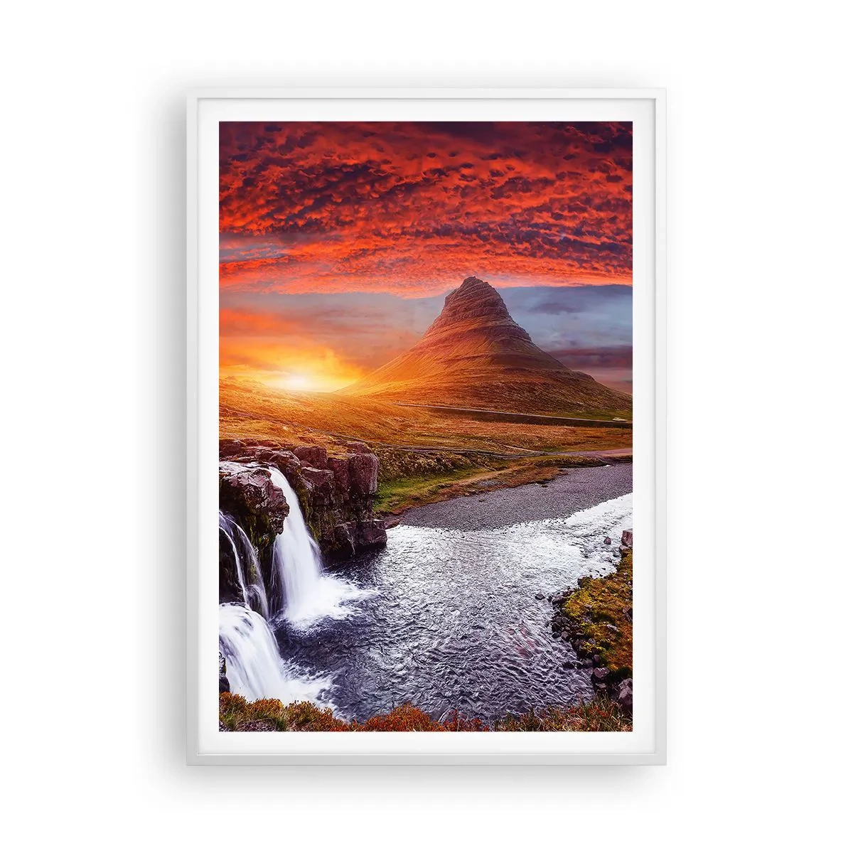 Affiche dans un cadre blanc - Poster - Vue de la terre du milieu - 70x100 cm