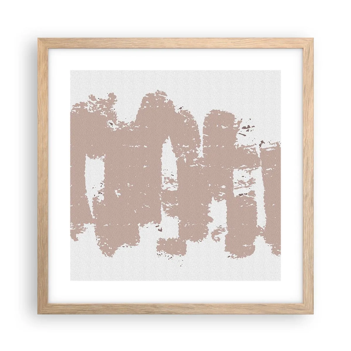 Affiche dans un chêne clair - Poster - Abstraction en rose tendre - 40x40 cm