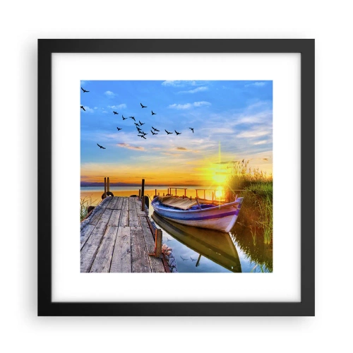 Affiche dans un cadre noir - Poster - Au revoir, à demain - 30x30 cm