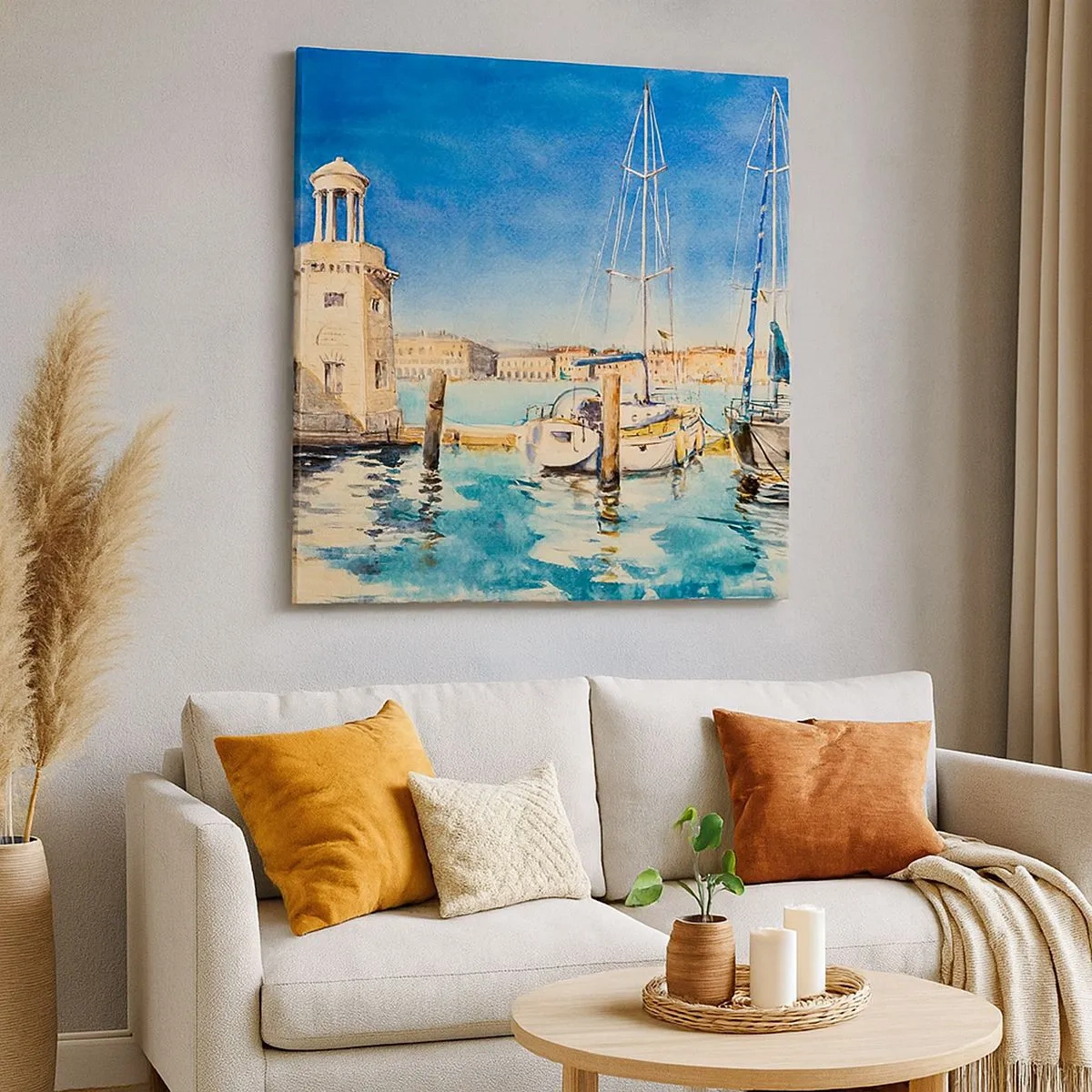 Impression sur toile - Image sur toile - Lagune ensoleillée - 30x30 cm