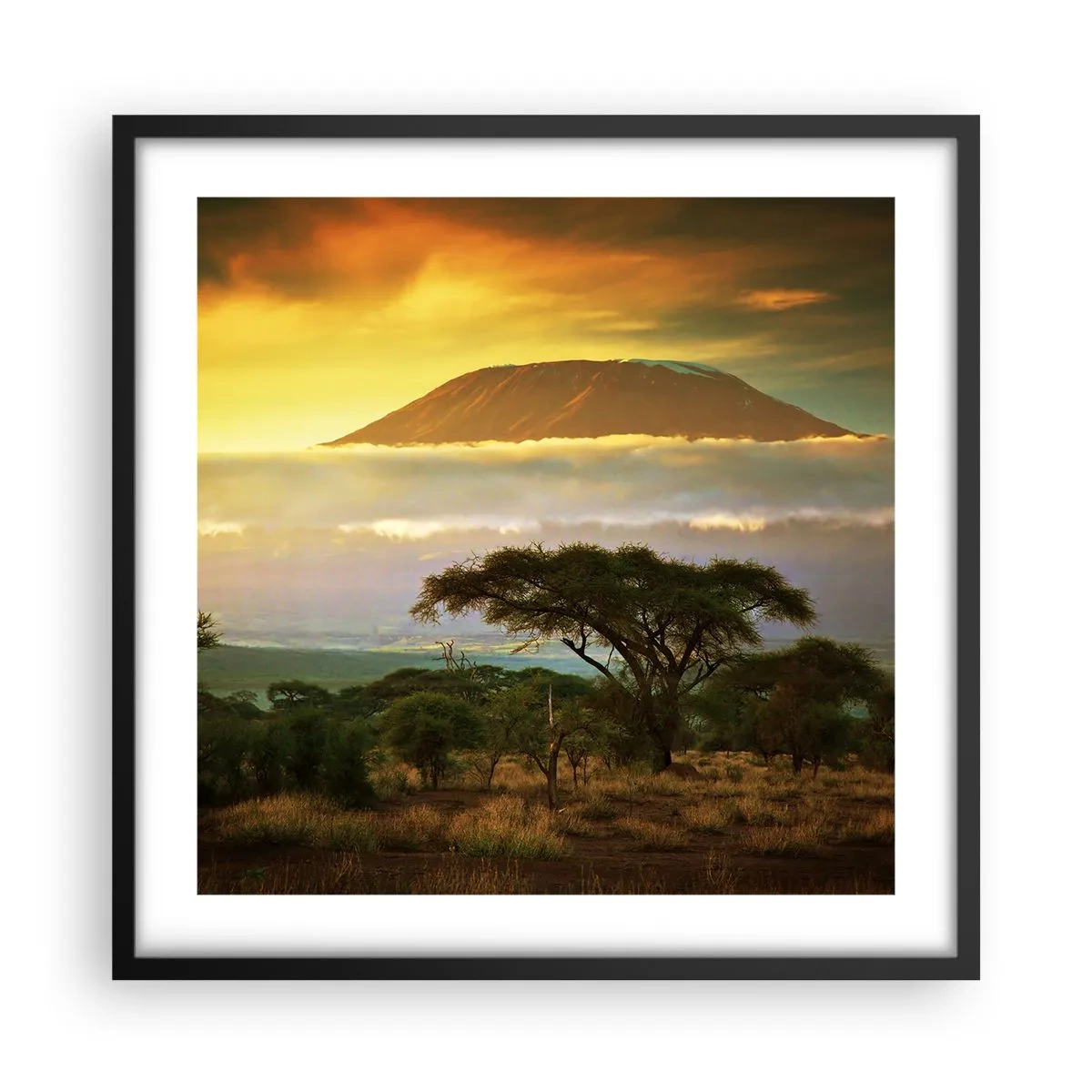 Affiche dans un cadre noir - Poster - Un rêve de voyageur - 50x50 cm