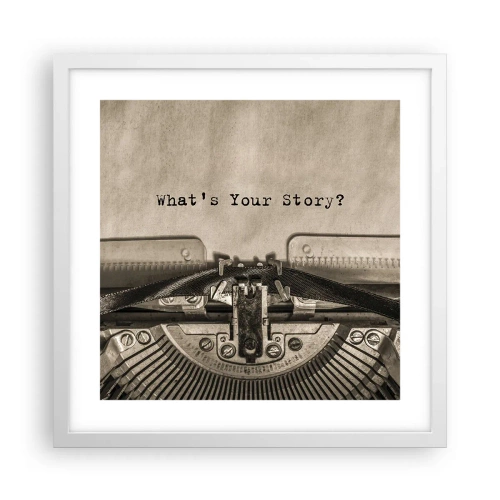 Affiche dans un cadre blanc - Poster - Réponds-moi - 40x40 cm