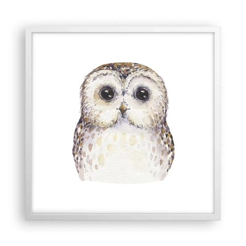 Affiche dans un cadre blanc - Poster - Regarde-moi dans les yeux - 50x50 cm