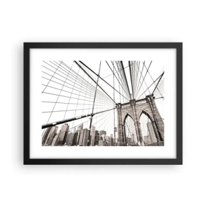Affiche dans un cadre noir - Poster - Cathédrale New Yorkaise - 40x30 cm