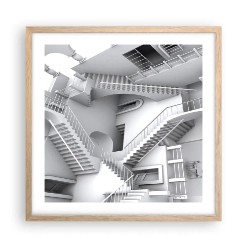 Affiche dans un chêne clair - Poster - Paradoxes spatiaux - 50x50 cm