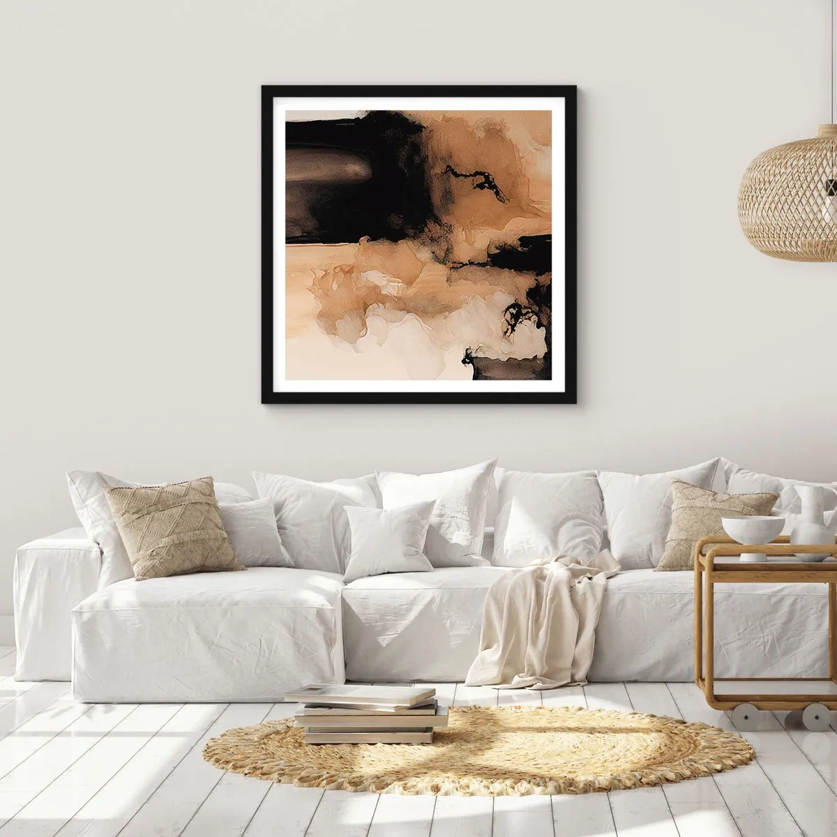 Affiche dans un cadre noir - Poster - Une abstraction intrigante - 60x60 cm