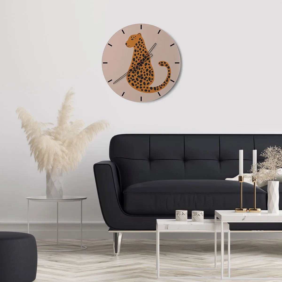 Horloge murale - Pendule murale - La panthère est un motif à la mode - 40x40 cm