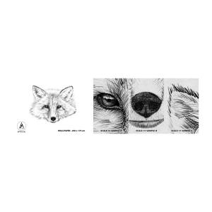 Échantillon de Papier Peint Premium Sand - Ces yeux peuvent-ils mentir ? - Animaux, Renard, Graphique - 100x30 cm