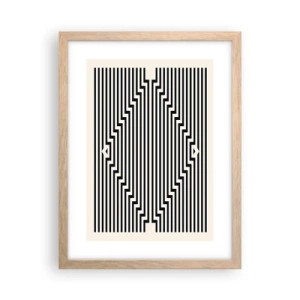 Affiche dans un chêne clair - Poster - Illusion géométrique - 30x40 cm
