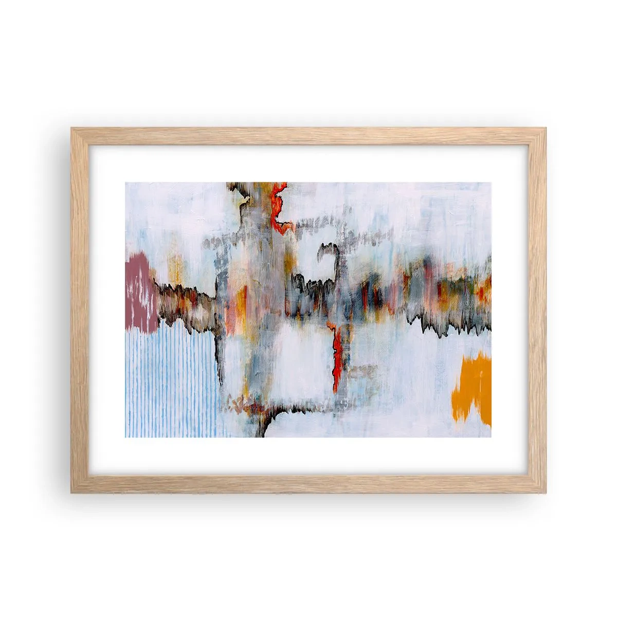 Affiche dans un chêne clair - Poster - Un bâton sur l'eau - 40x30 cm