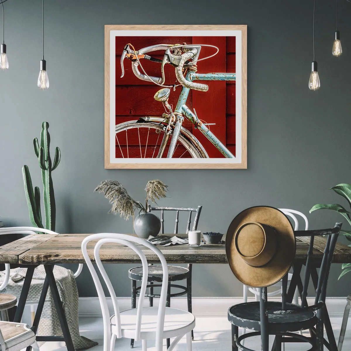 Affiche dans un chêne clair - Poster - Construit pour la victoire - 50x50 cm