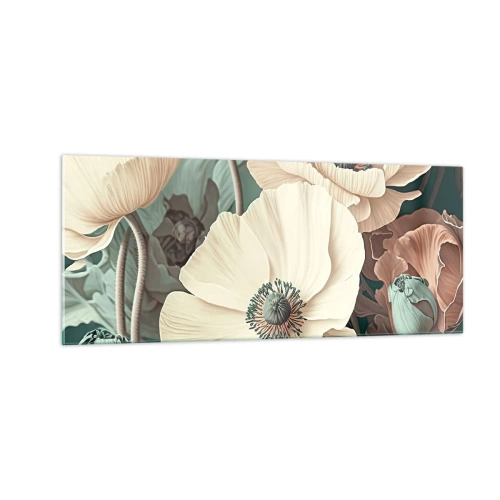 Impression sur verre - Image sur verre - Le murmure des coquelicots - 100x40 cm