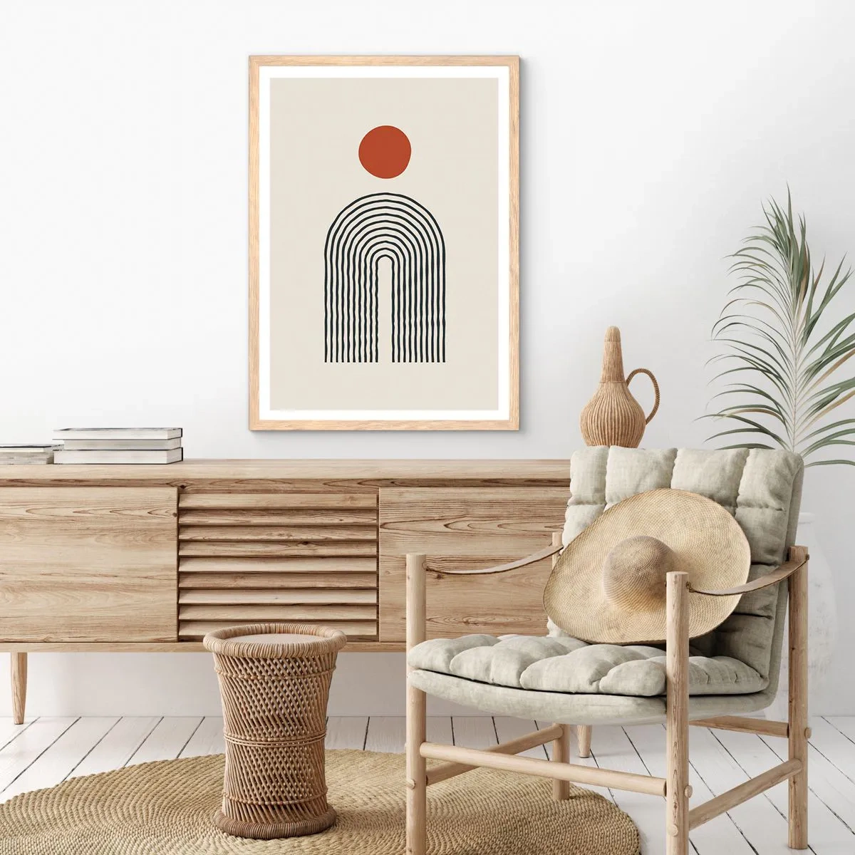 Affiche dans un chêne clair - Poster - Le magnétisme des formes et des couleurs - 30x40 cm