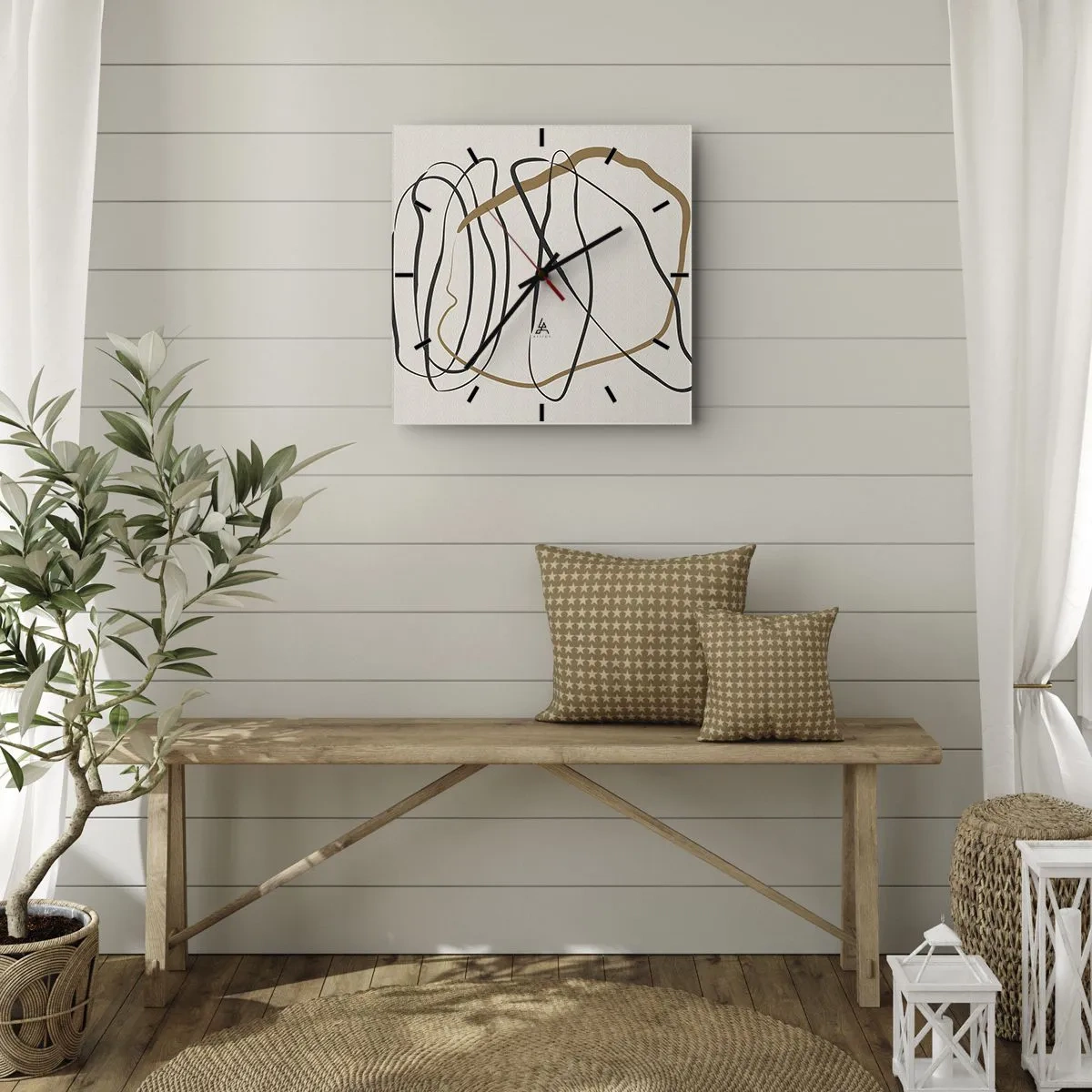 Horloge murale - Pendule murale - Composition – danse en boucle - 40x40 cm