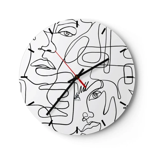 Horloge murale - Pendule murale - Dans des émotions enchevêtrées - 40x40 cm