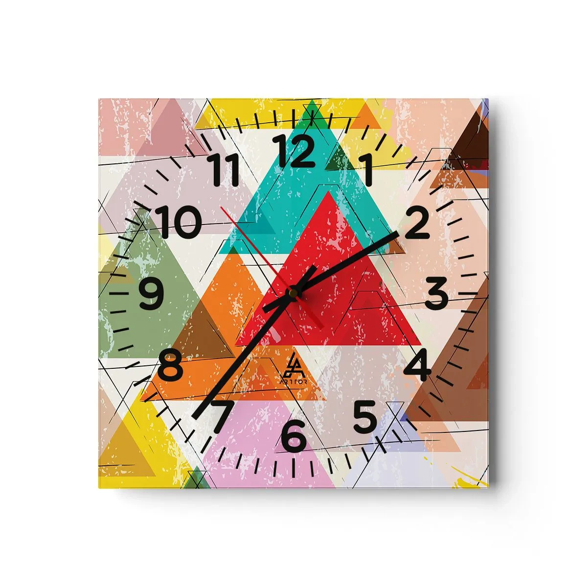 Horloge murale - Pendule murale - Trois par trois - 40x40 cm