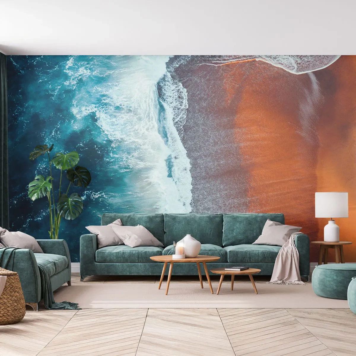 Papier Peint Photo Premium Canvas - Caresse de l'océan - Plage, Mer, Eau - 250x175 cm