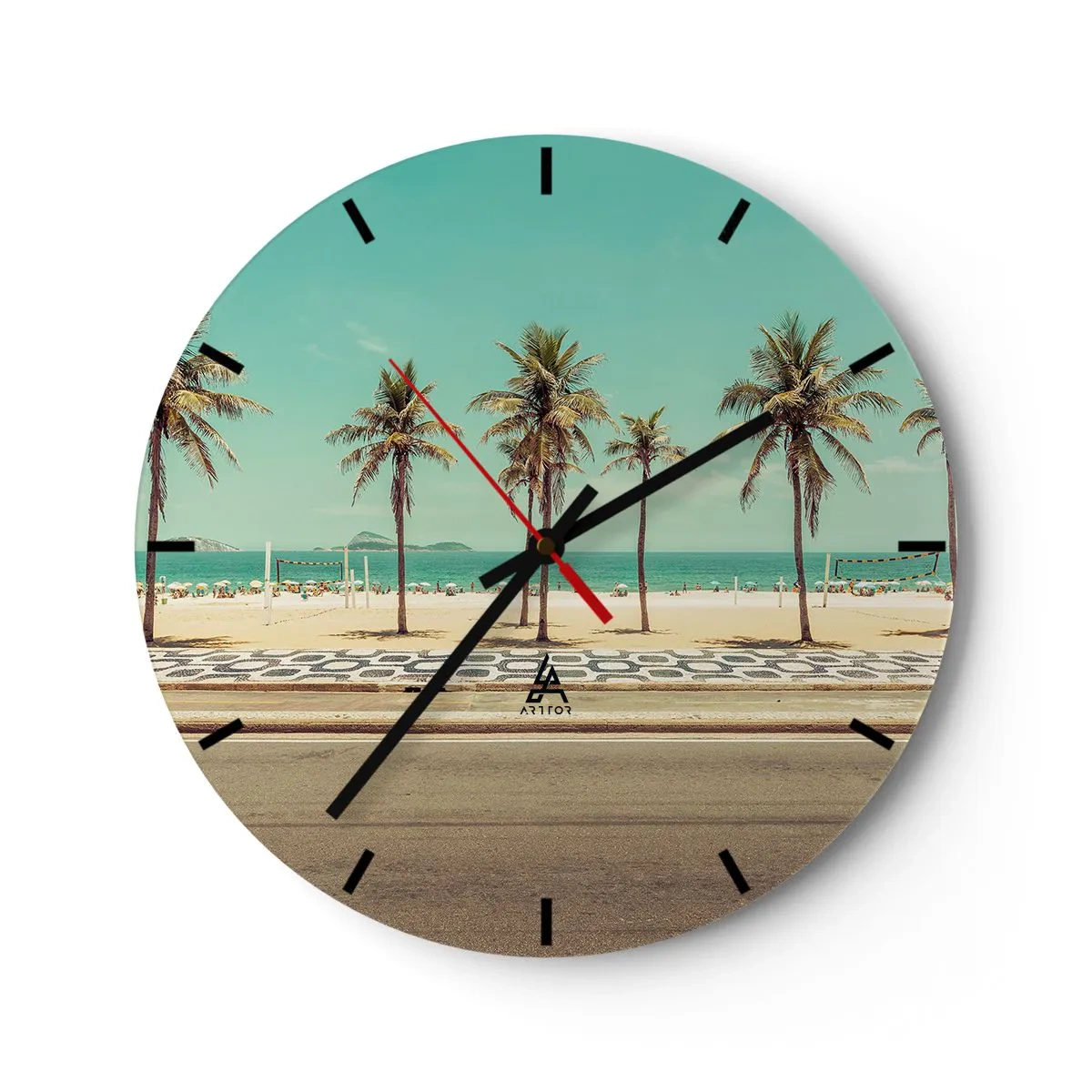 Horloge murale - Pendule murale - Gardien de plage - 40x40 cm
