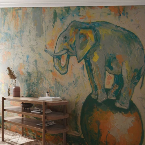 Papier Peint Autocollant Deluxe Sticker - Que vive le cirque ! - Abstraction, Éléphant, Cirque - 250x175 cm