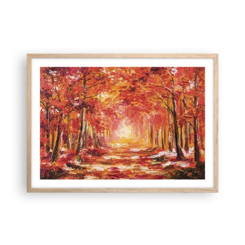 Affiche dans un chêne clair - Poster - Forêt de cuivre - 70x50 cm